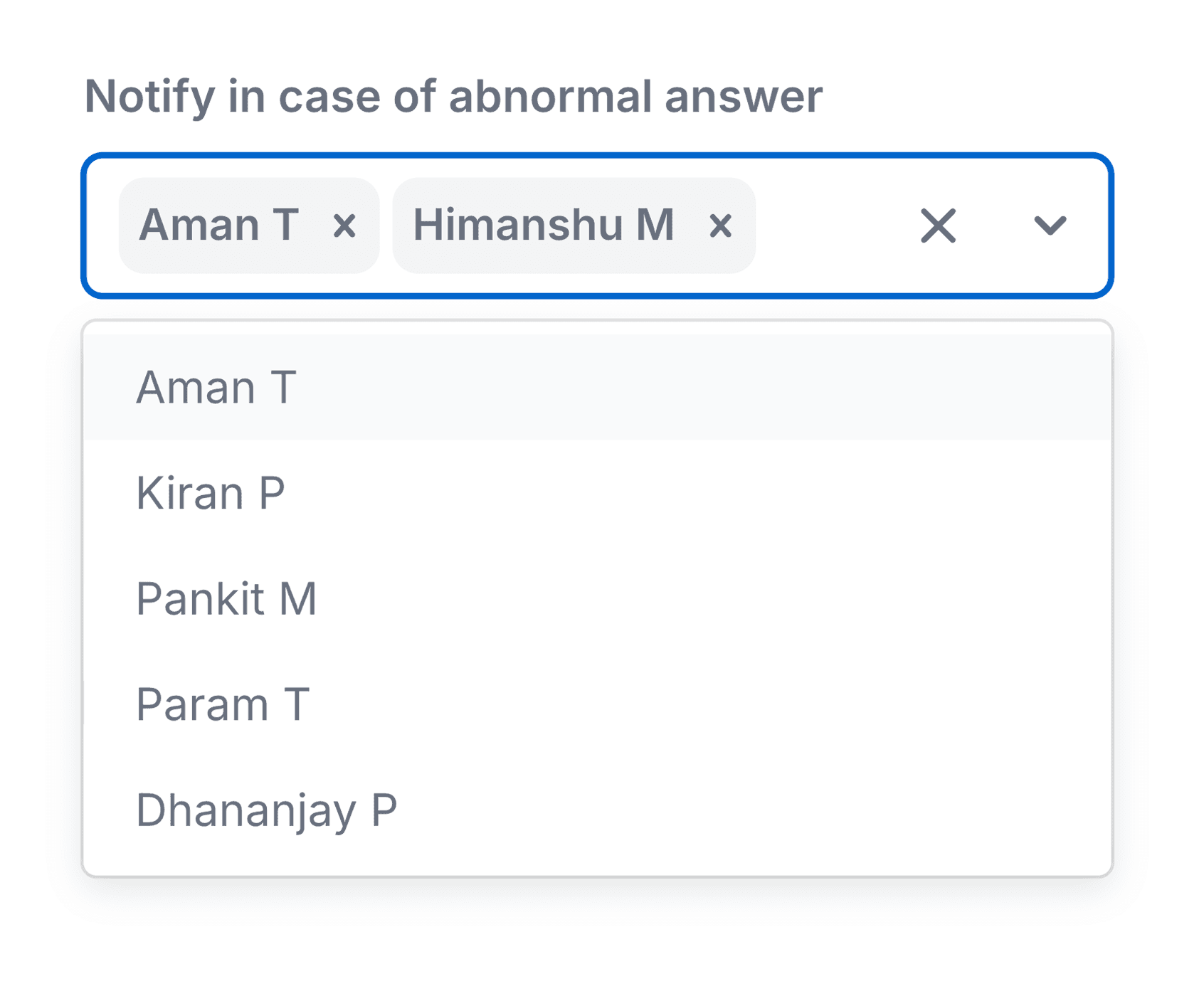 Select who to notify